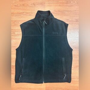 Cabelas Mens Black Fleece Full Zip Vest Base Layer Size L